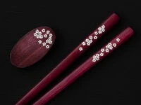 Essstäbchen Set Mit Ablage Sakura, Purple Heart 12 Essstäbchen Set Mit Ablage Sakura, Purple Heart – Bild 10