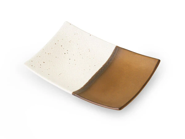 Japanische Servierplatte Sou, Weiß-gold, 2 Größen 3 Japanische Servierplatte Sou, Weiß-gold, 2 Größen