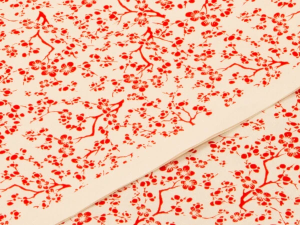 Japanpapier Chiyogami, Blütenzweige Hellrot 5 Japanpapier Chiyogami, Blütenzweige Hellrot – Bild 3