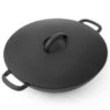 Wok Pfanne / Topf, Gusseisen Mit Deckel, 2 Größen -Sakura Verkauf wok pfanne topf gusseisen mit deckel 2 groessen